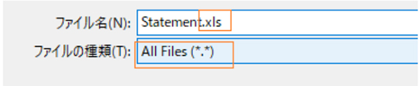 「.xls」「All Files」