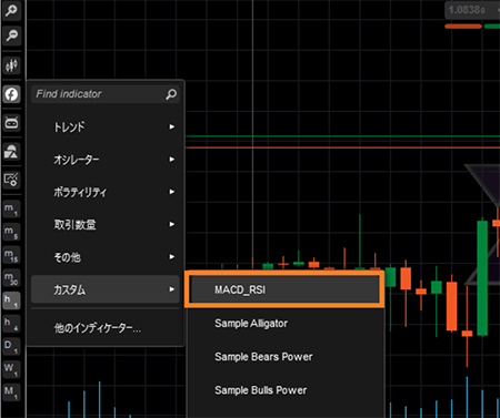 cTraderにきちんとカスタムインジケーターがインストールされている