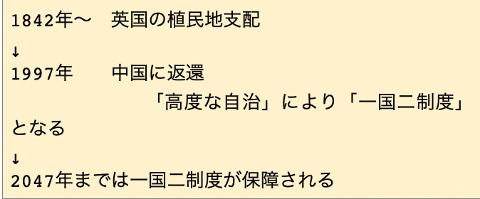 香港の英国植民地支配から中国に返還、「一国二制度」成立までの流れ