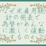 なぜ米雇用統計の発表で為替があんなに激しく値動きするのか？