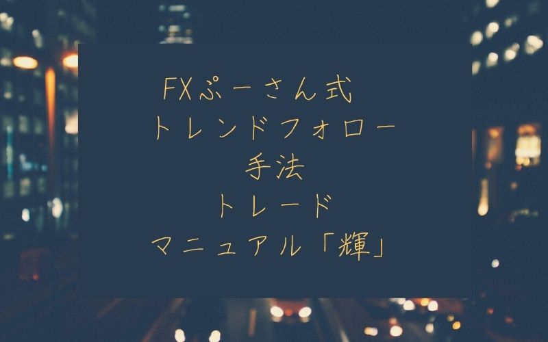 FXぷーさん式　トレンドフォロー手法トレードマニュアル輝
