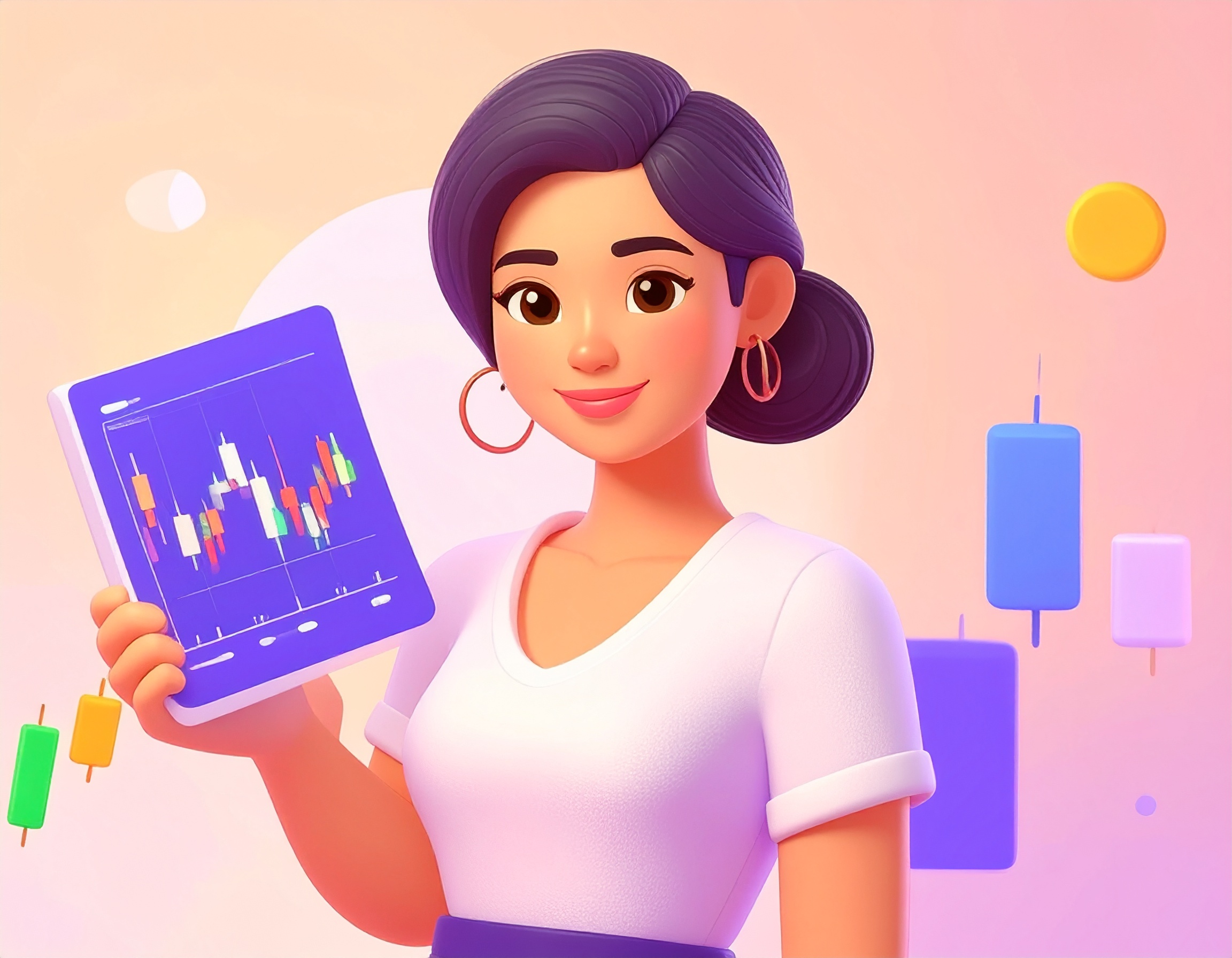 FXトレードの設計図を手に持つ女性