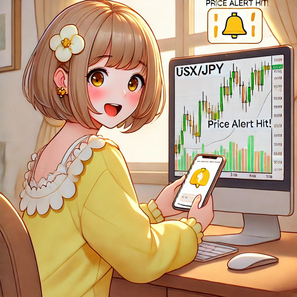 チャートを見ている最中に「アラートメールが届いた瞬間」