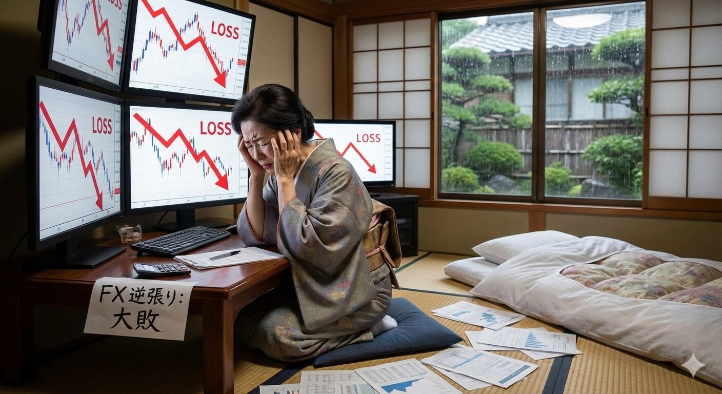 ミセスワタナベがロスカットされて落ち込んでいるところ