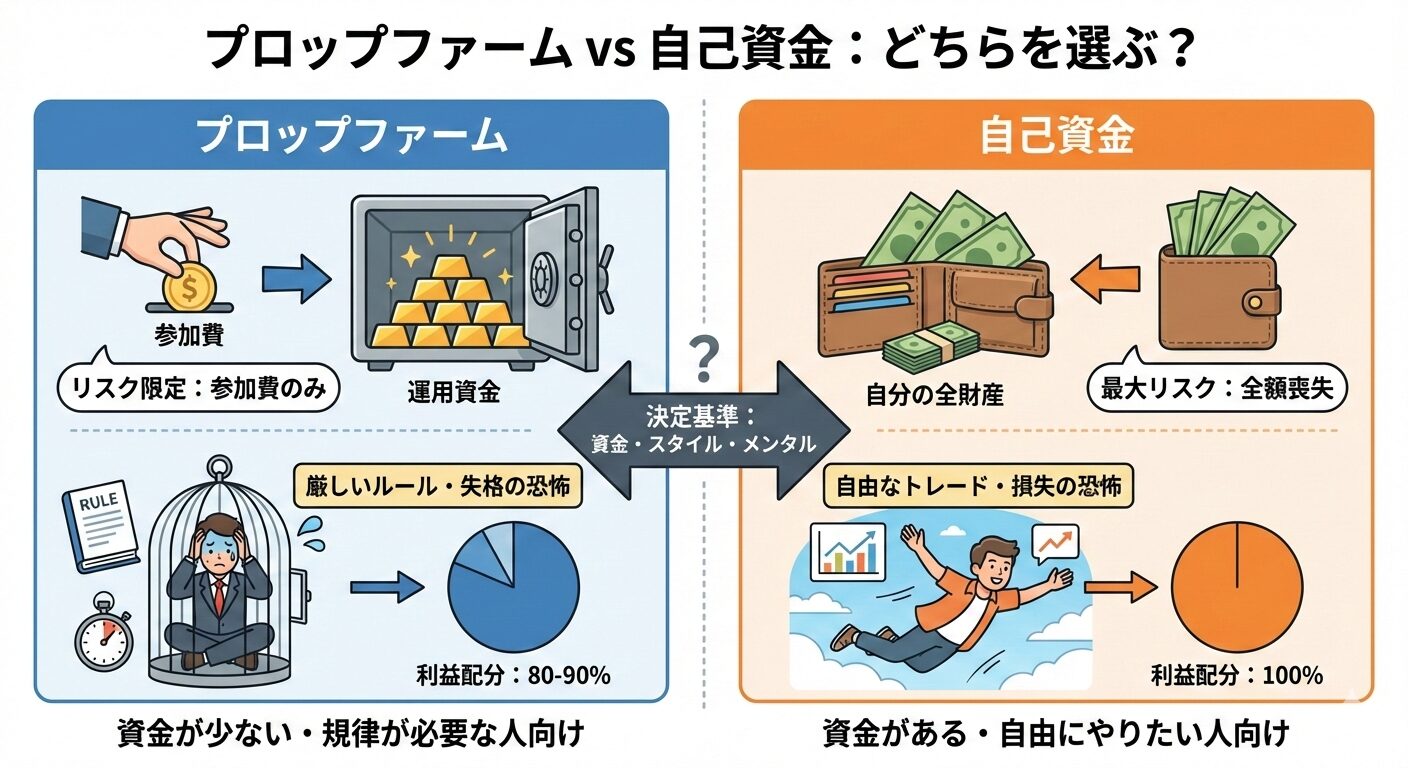 プロップファームVS自己資金　どちらを選ぶべき？