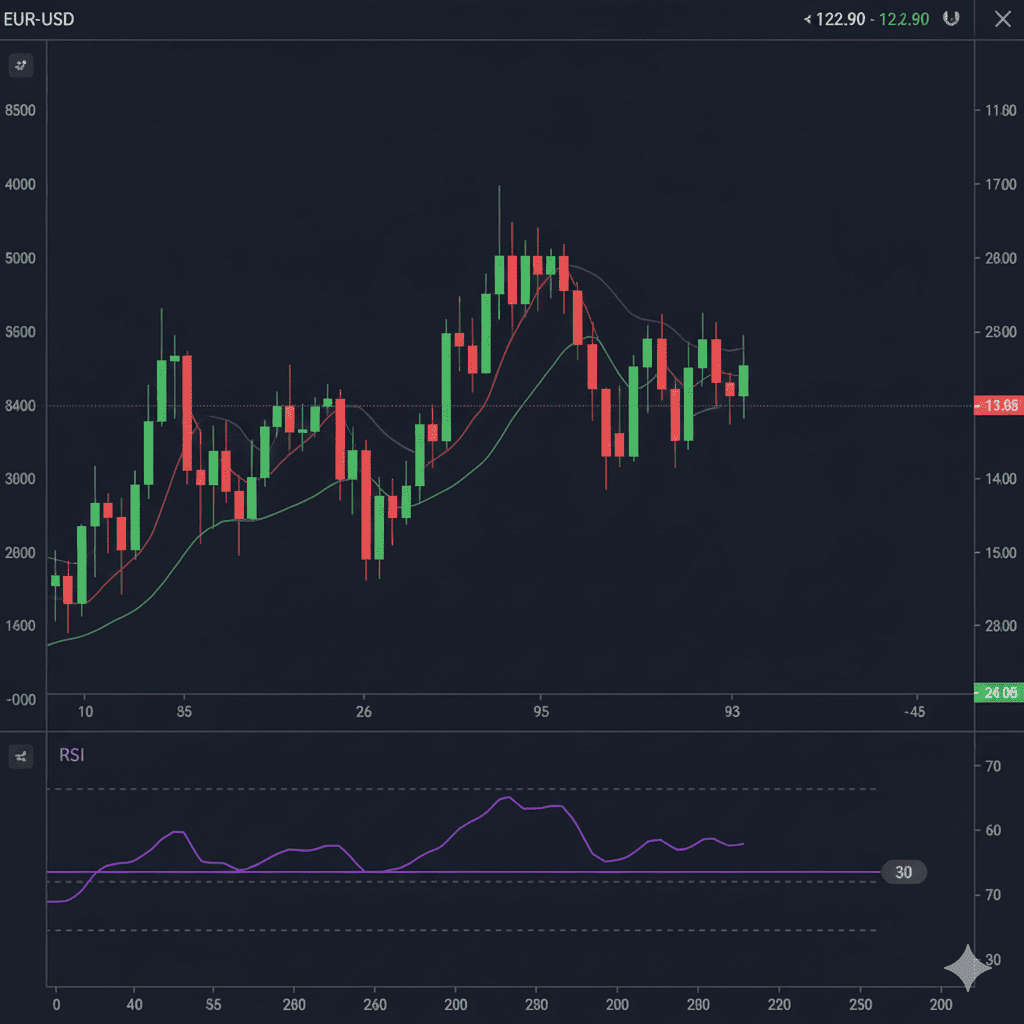 RSIを表示させたチャート