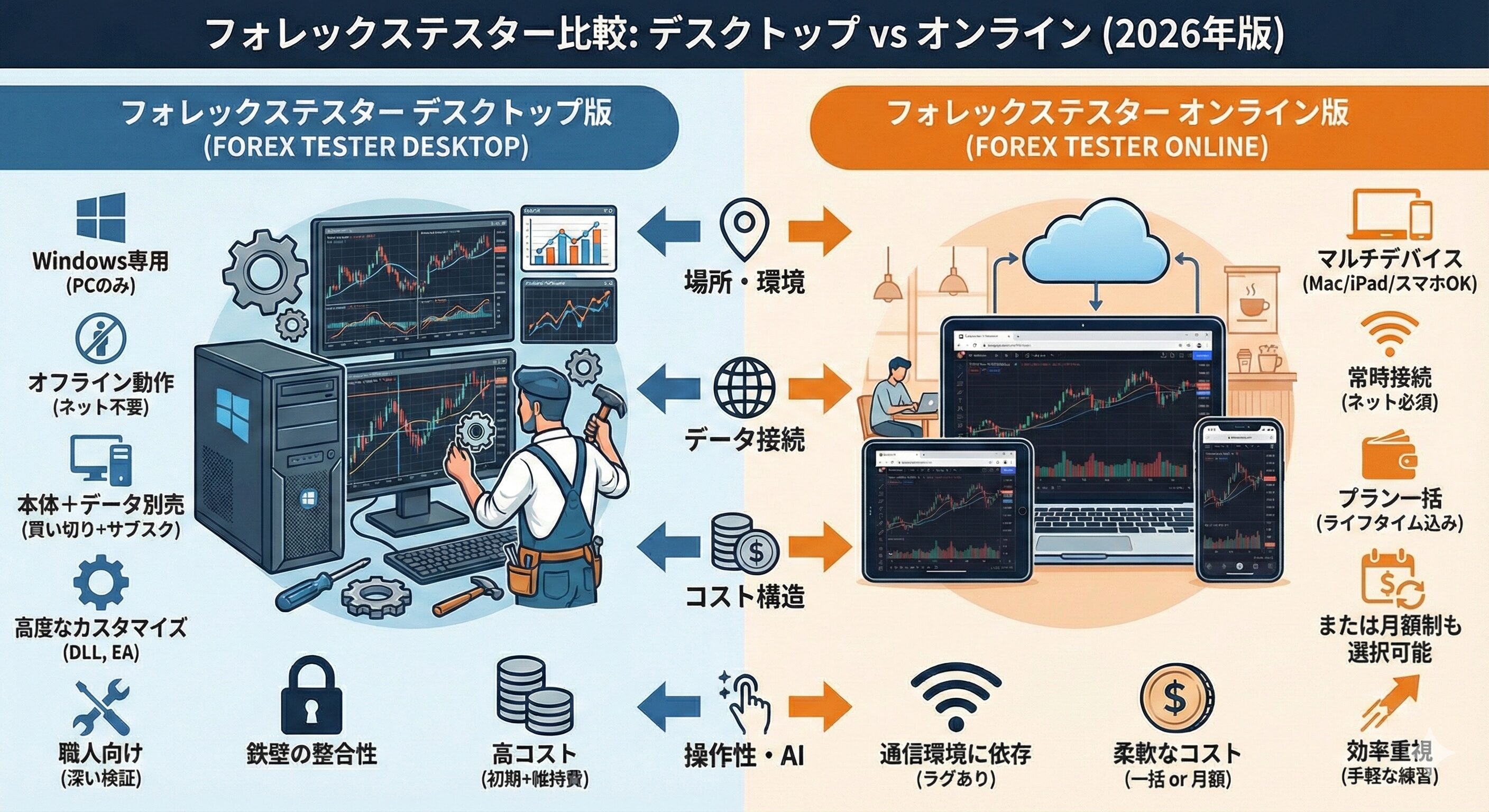【もう戻れない】フォレックステスターオンラインを本音レビュー|TradingViewリプレイと徹底比較 フォレックステスターのオンラインとデスクトップ版の違い